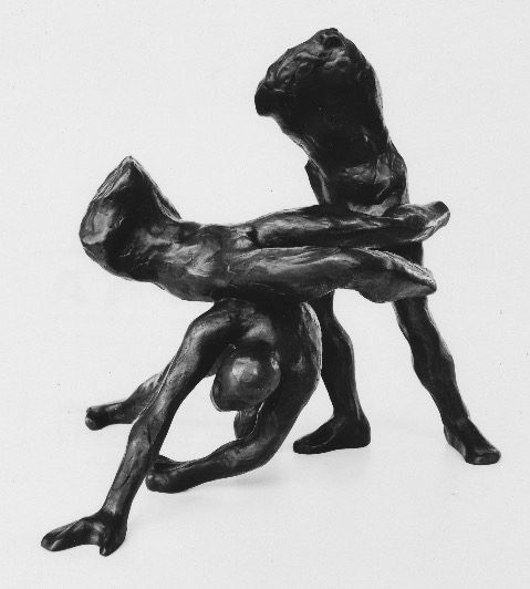 'Drie figuren', brons, Gemeente Nijmegen. Een monument ter herinnering aan de kakersrellen in 1981.